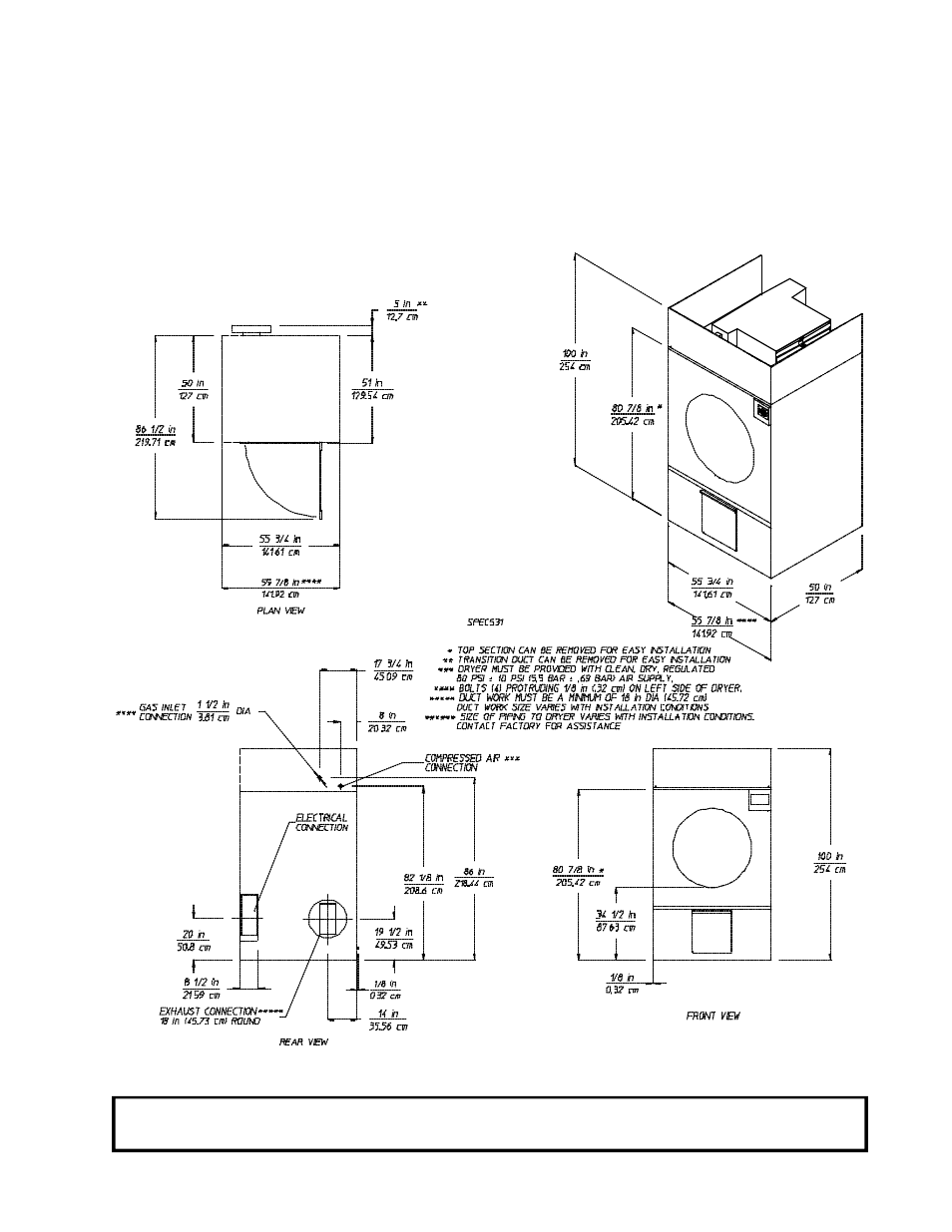 Specifications | American Dryer Corp. ID-170 User Manual | Page 11 / 55