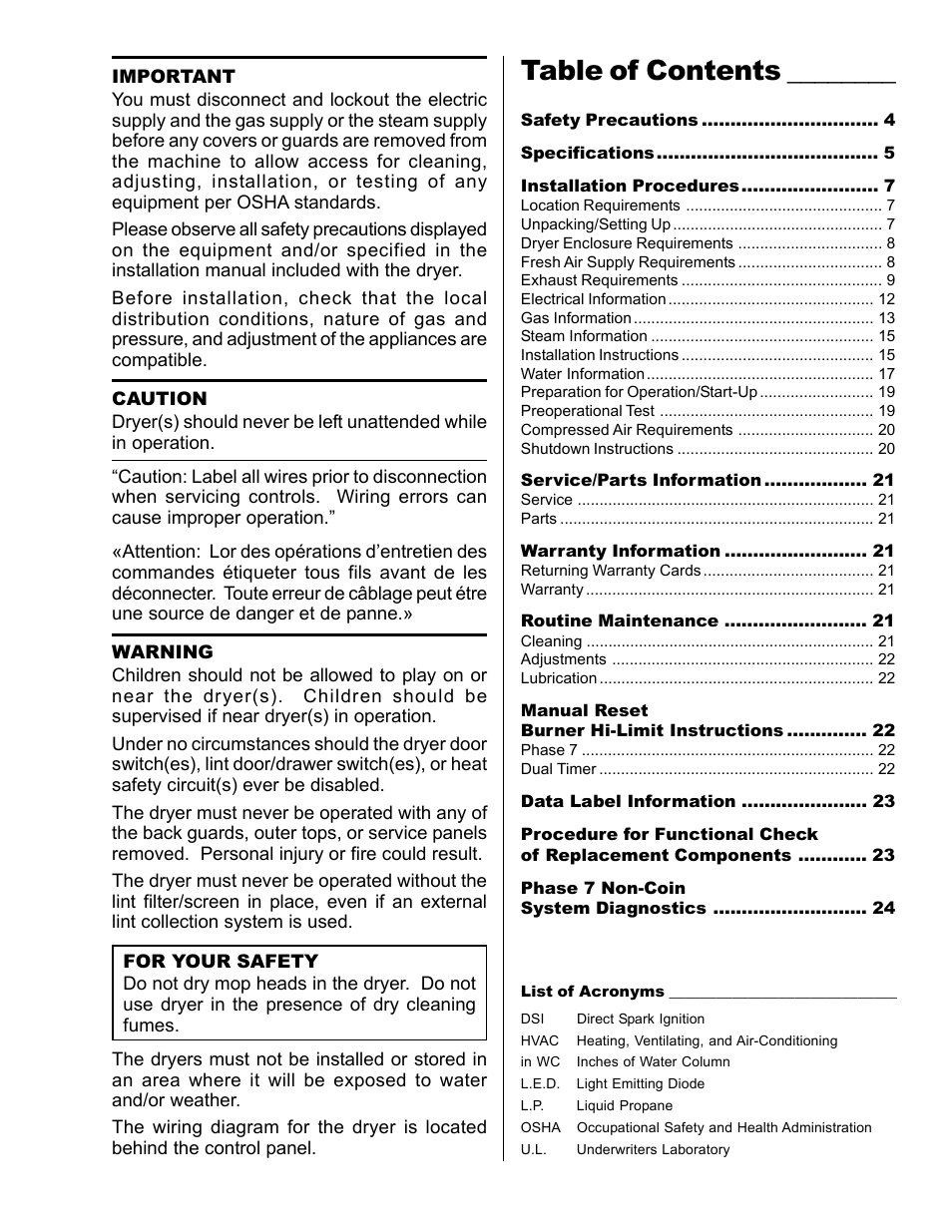 American Dryer Corp. D170 User Manual | Page 3 / 26