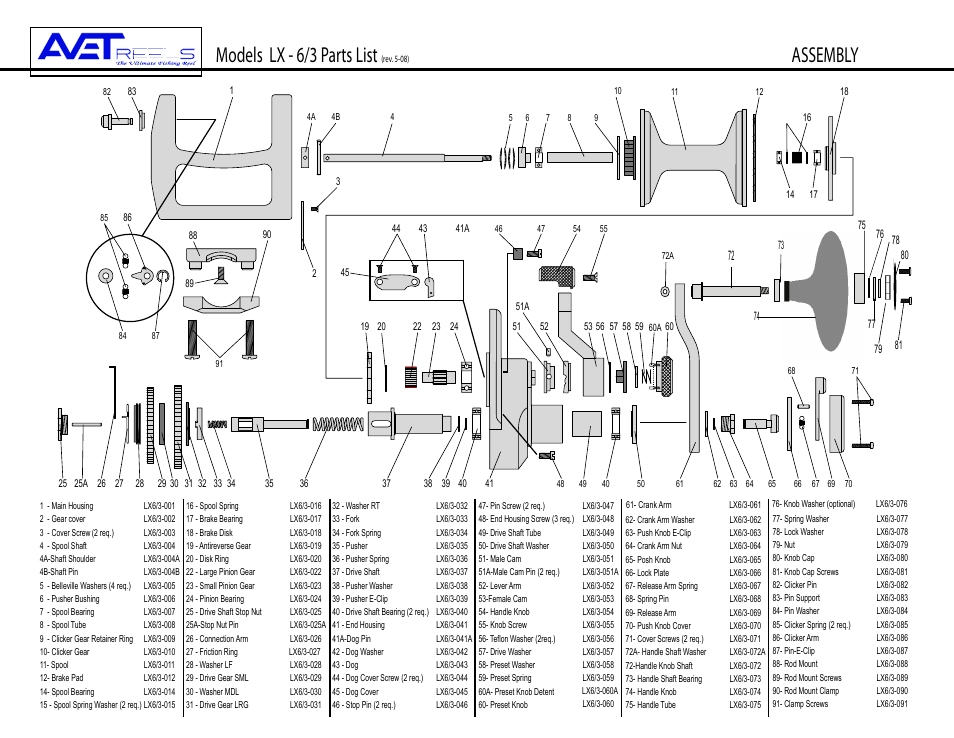 Avet Reels LX - 6/3 User Manual | 1 page