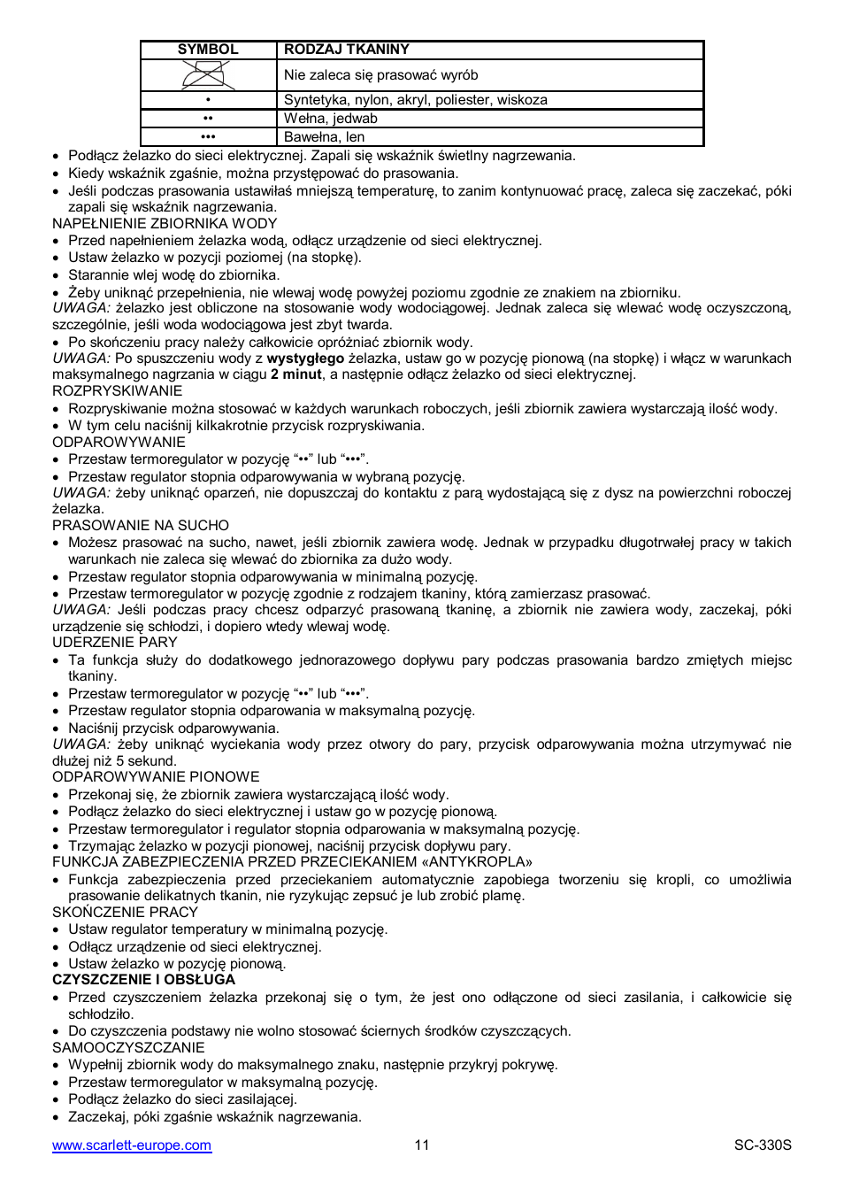 Scarlett SC-330S User Manual | Page 11 / 26