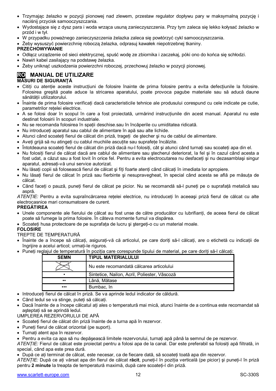 Scarlett SC-330S User Manual | Page 12 / 26