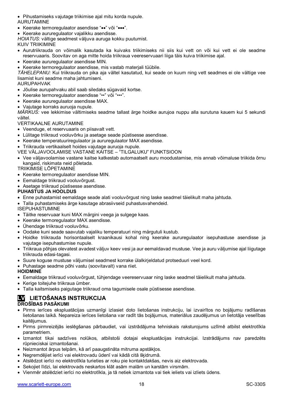 Scarlett SC-330S User Manual | Page 18 / 26