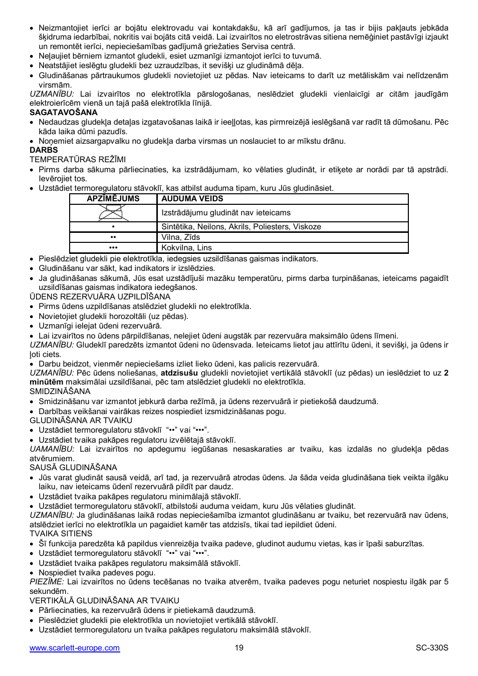 Scarlett SC-330S User Manual | Page 19 / 26