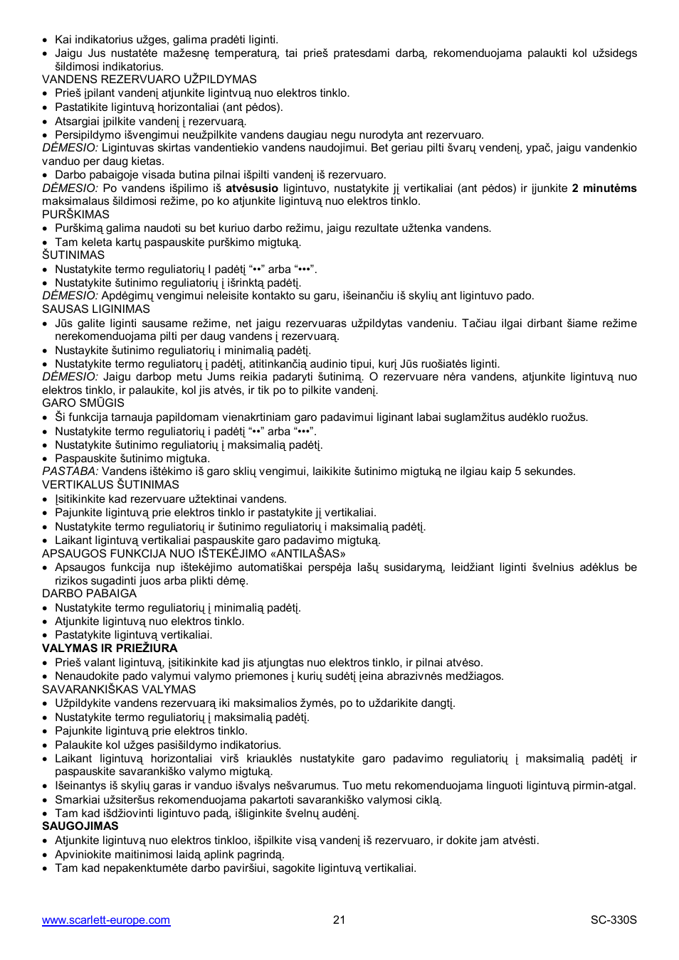 Scarlett SC-330S User Manual | Page 21 / 26