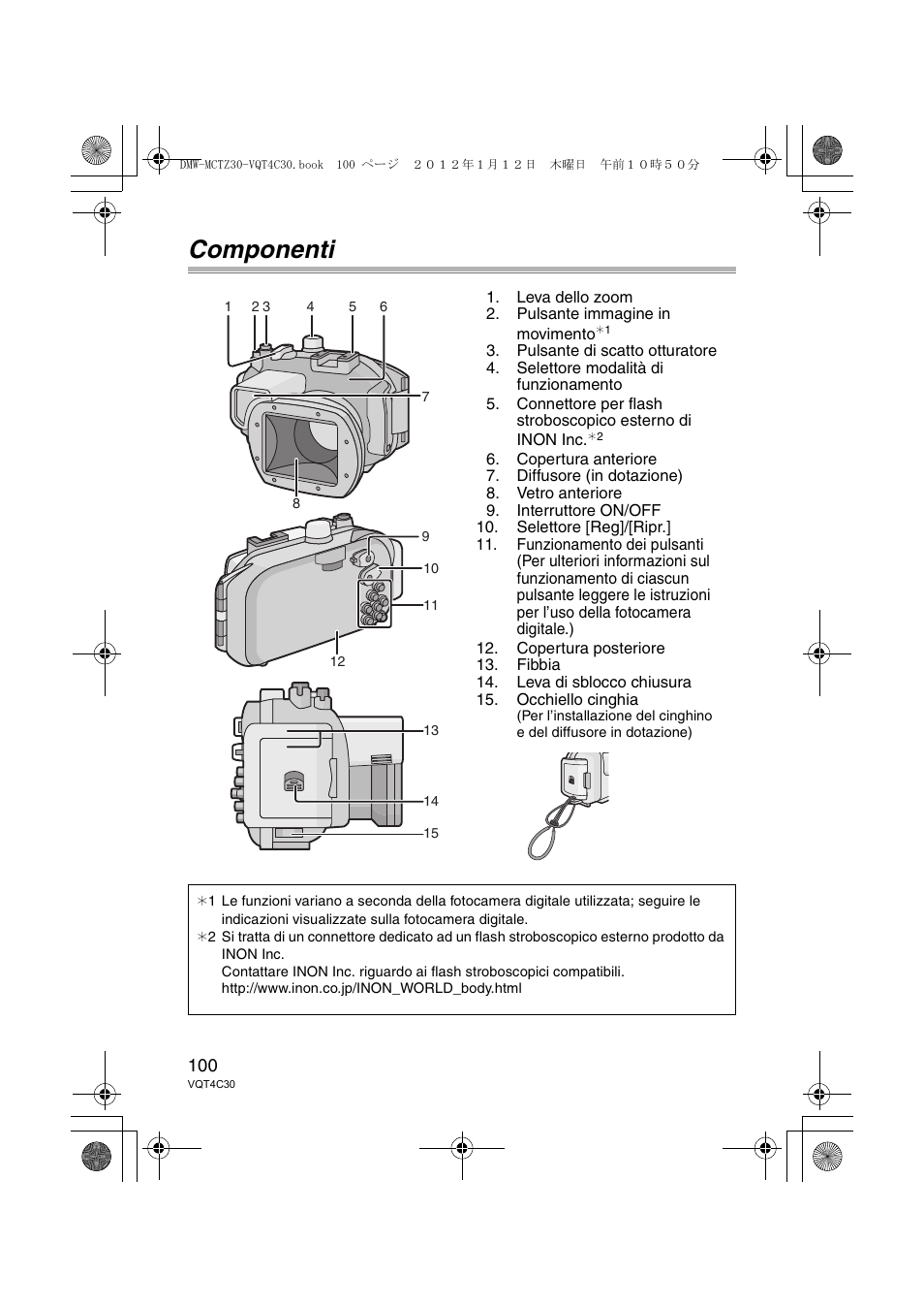 Componenti | Panasonic DMWMCTZ30E User Manual | Page 100 / 184