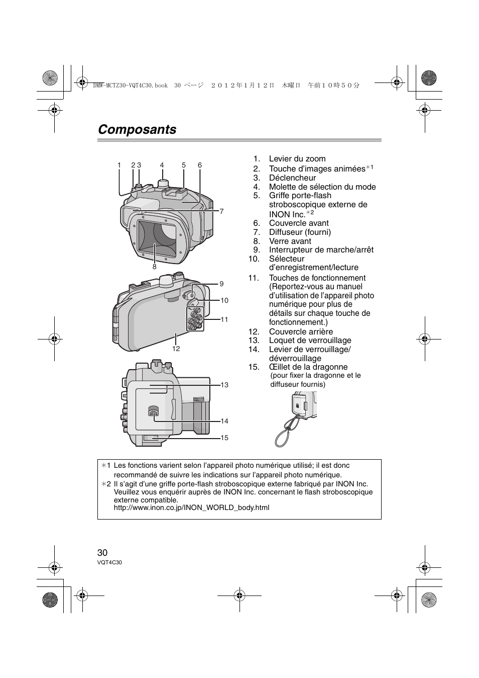 Composants | Panasonic DMWMCTZ30E User Manual | Page 30 / 184