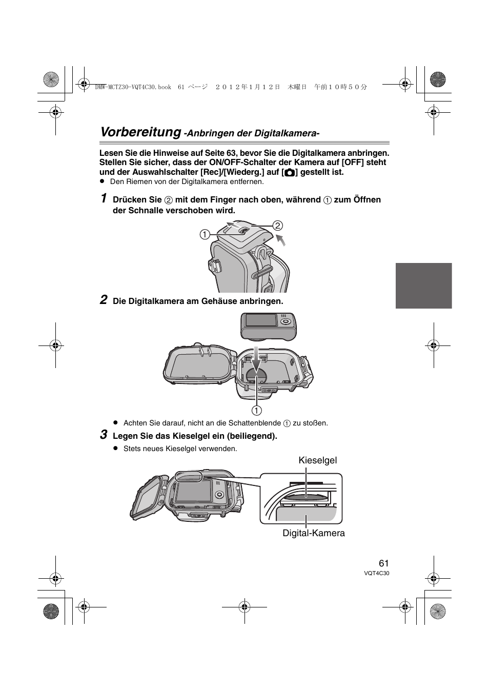 Vorbereitung | Panasonic DMWMCTZ30E User Manual | Page 61 / 184