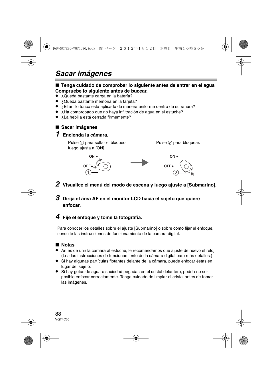 Sacar imágenes | Panasonic DMWMCTZ30E User Manual | Page 88 / 184