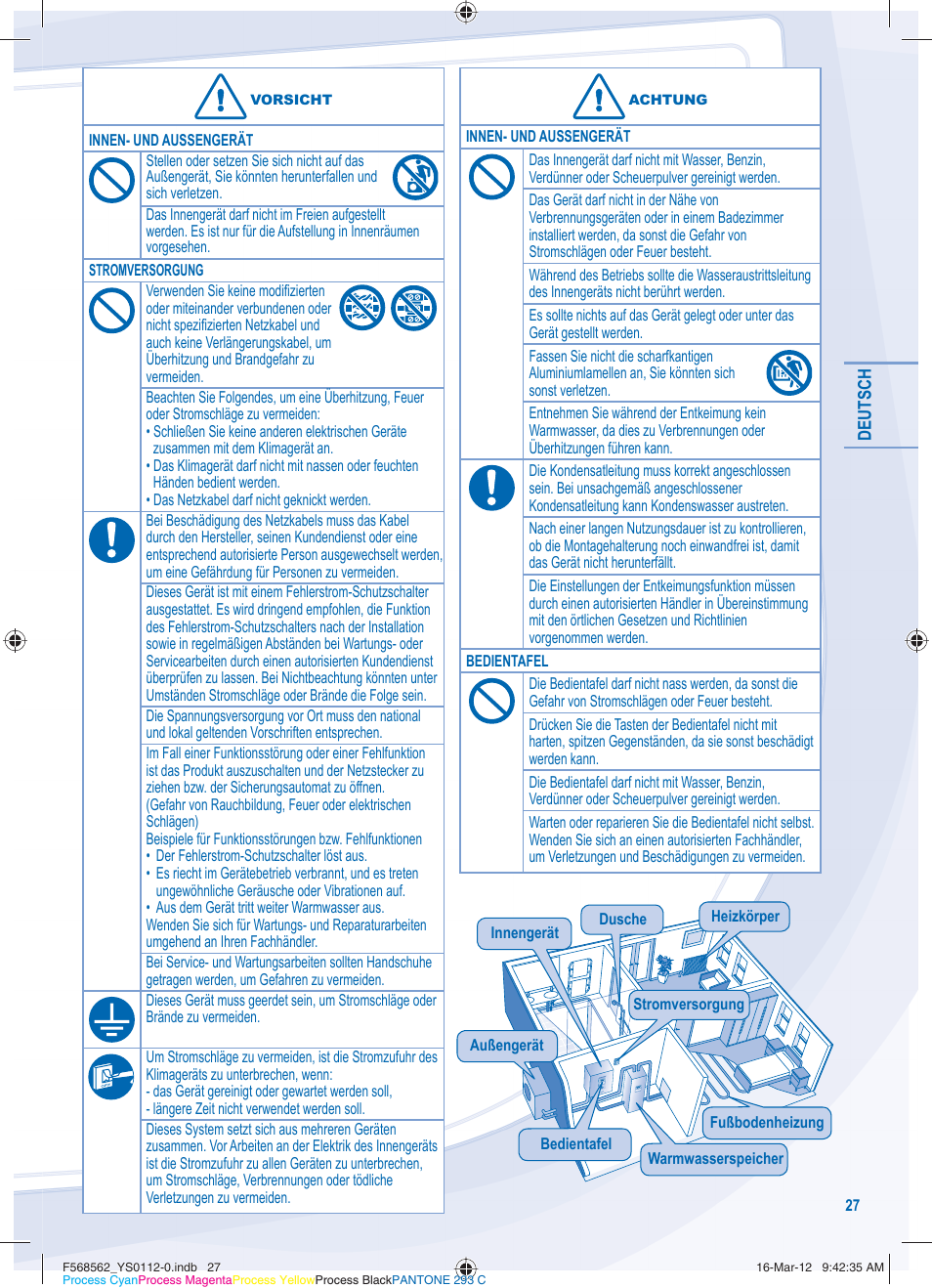 Panasonic WHSXF12D6E51 User Manual | Page 27 / 76