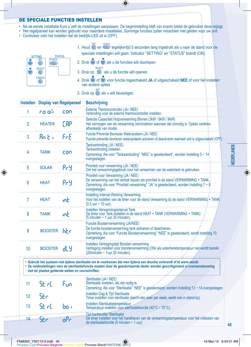 Panasonic WHSXF12D6E51 User Manual | Page 45 / 76