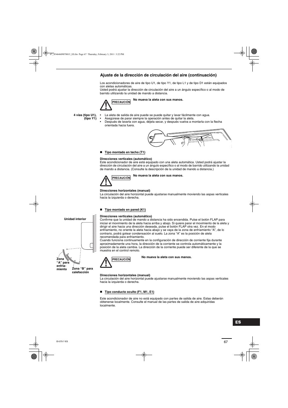 Panasonic Split System Air Conditioner User Manual | Page 67 / 80