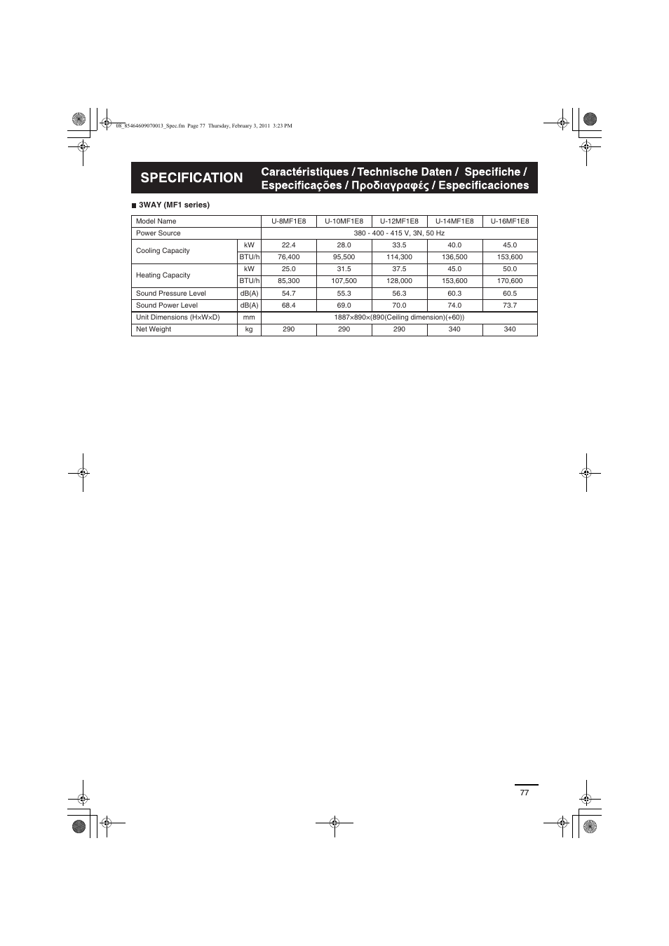 Panasonic Split System Air Conditioner User Manual | Page 77 / 80