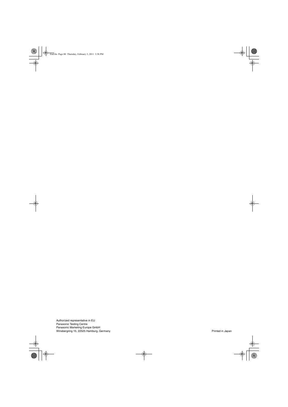 Panasonic Split System Air Conditioner User Manual | Page 80 / 80
