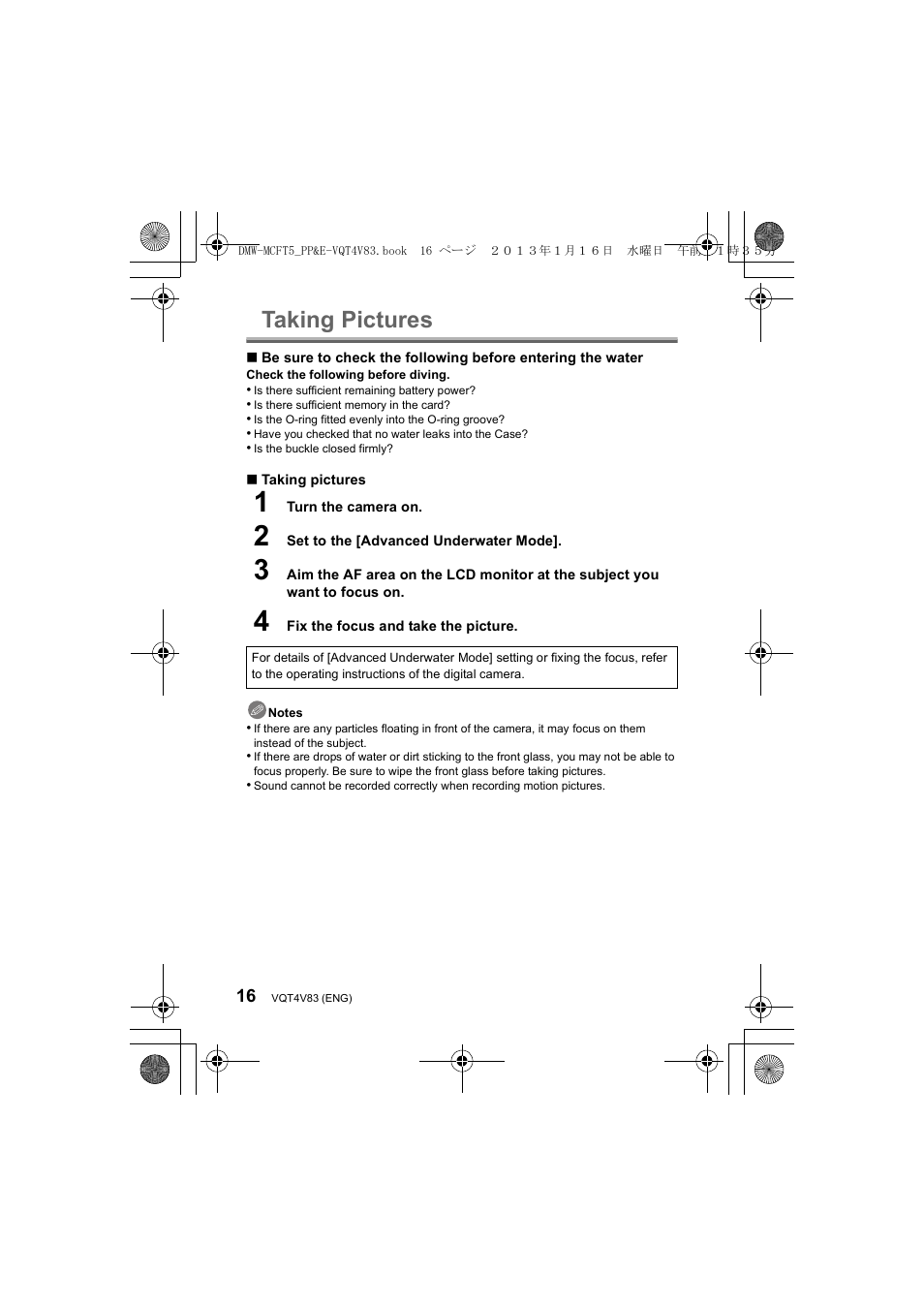 Taking pictures | Panasonic DMWMCFT5E User Manual | Page 16 / 160