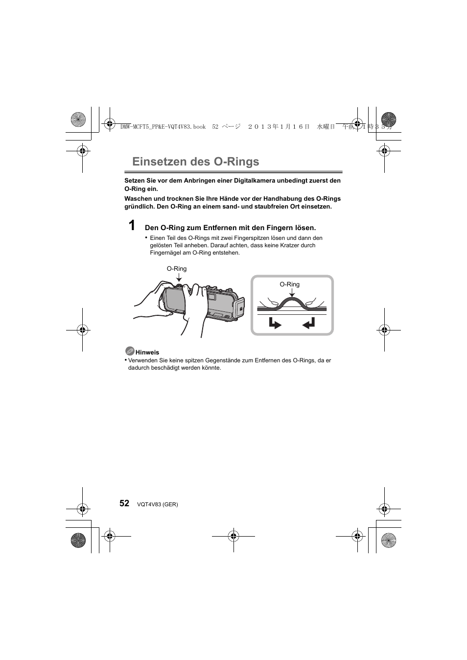 Einsetzen des o-rings | Panasonic DMWMCFT5E User Manual | Page 52 / 160