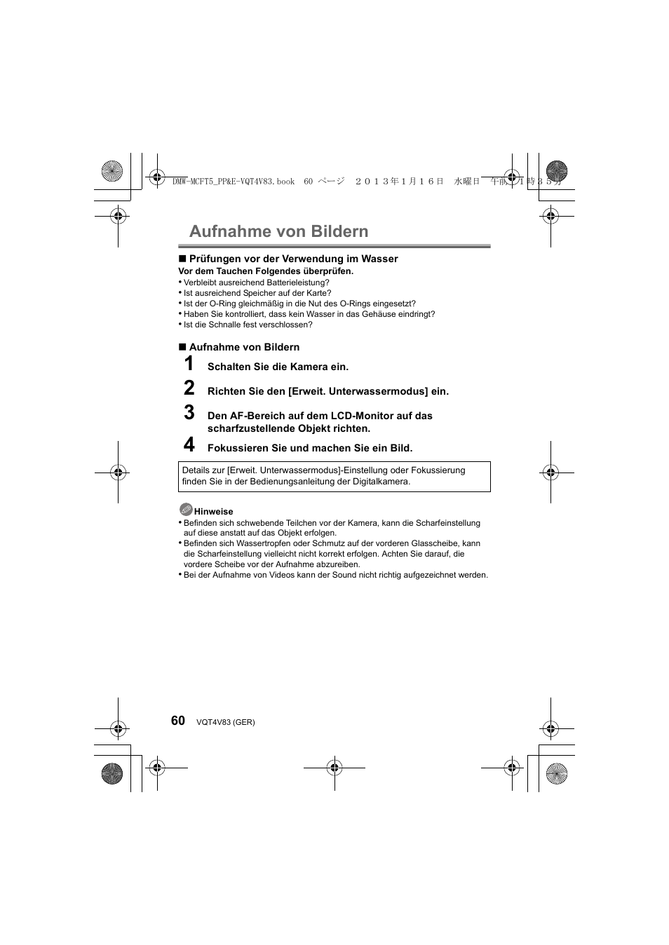Aufnahme von bildern | Panasonic DMWMCFT5E User Manual | Page 60 / 160
