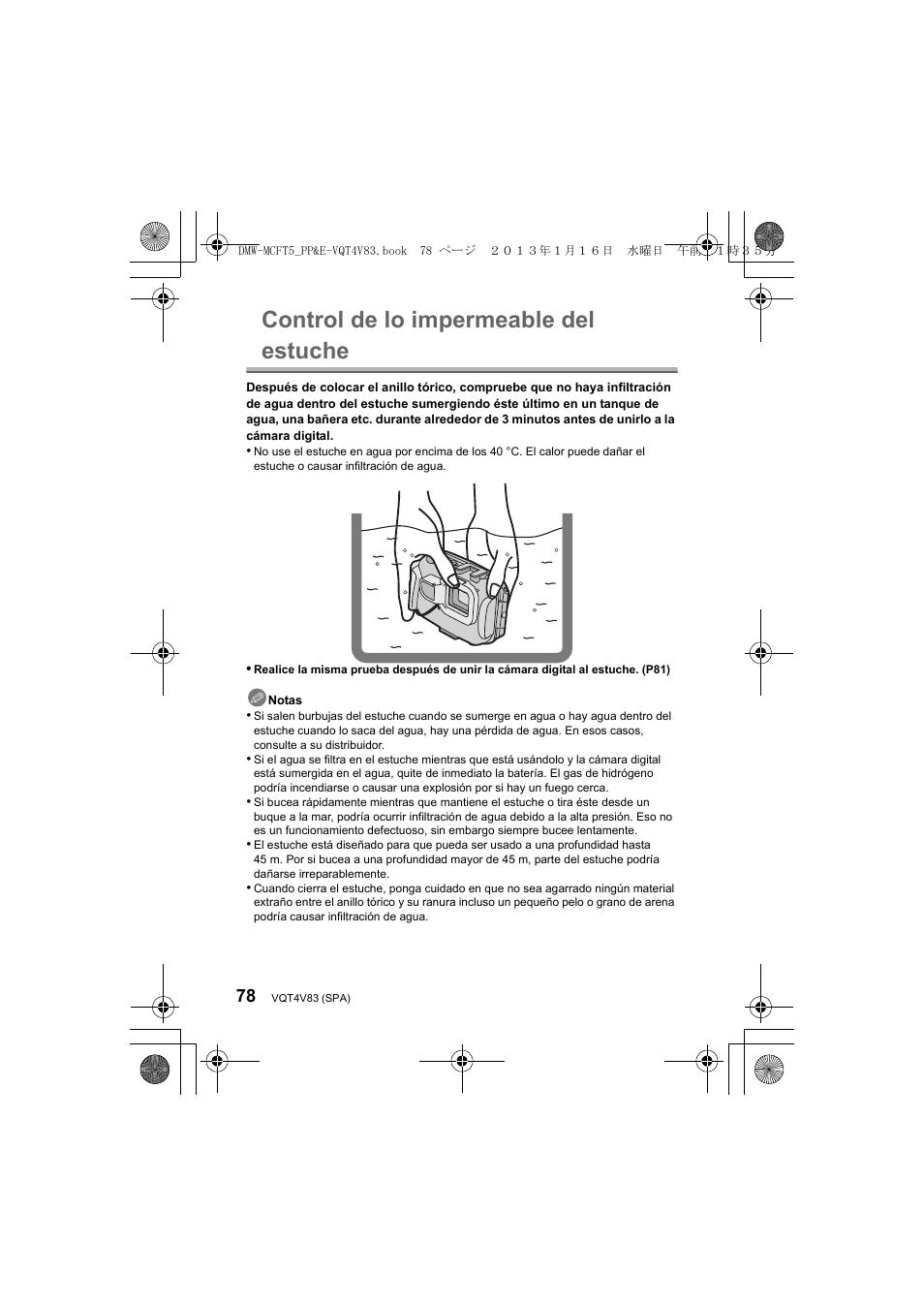Control de lo impermeable del estuche | Panasonic DMWMCFT5E User Manual | Page 78 / 160