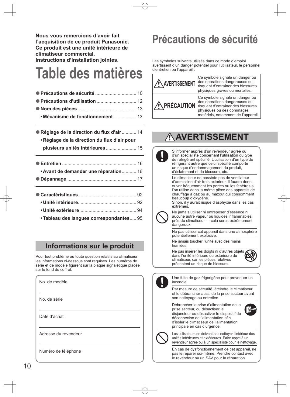 Panasonic S100PT2E5 User Manual | Page 10 / 100