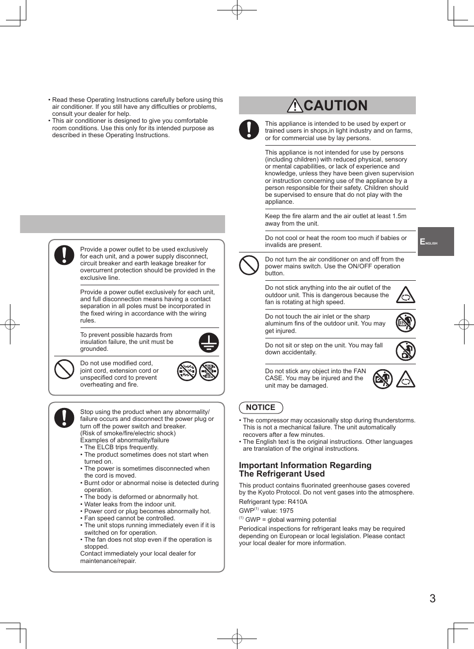 Caution | Panasonic S100PT2E5 User Manual | Page 3 / 100