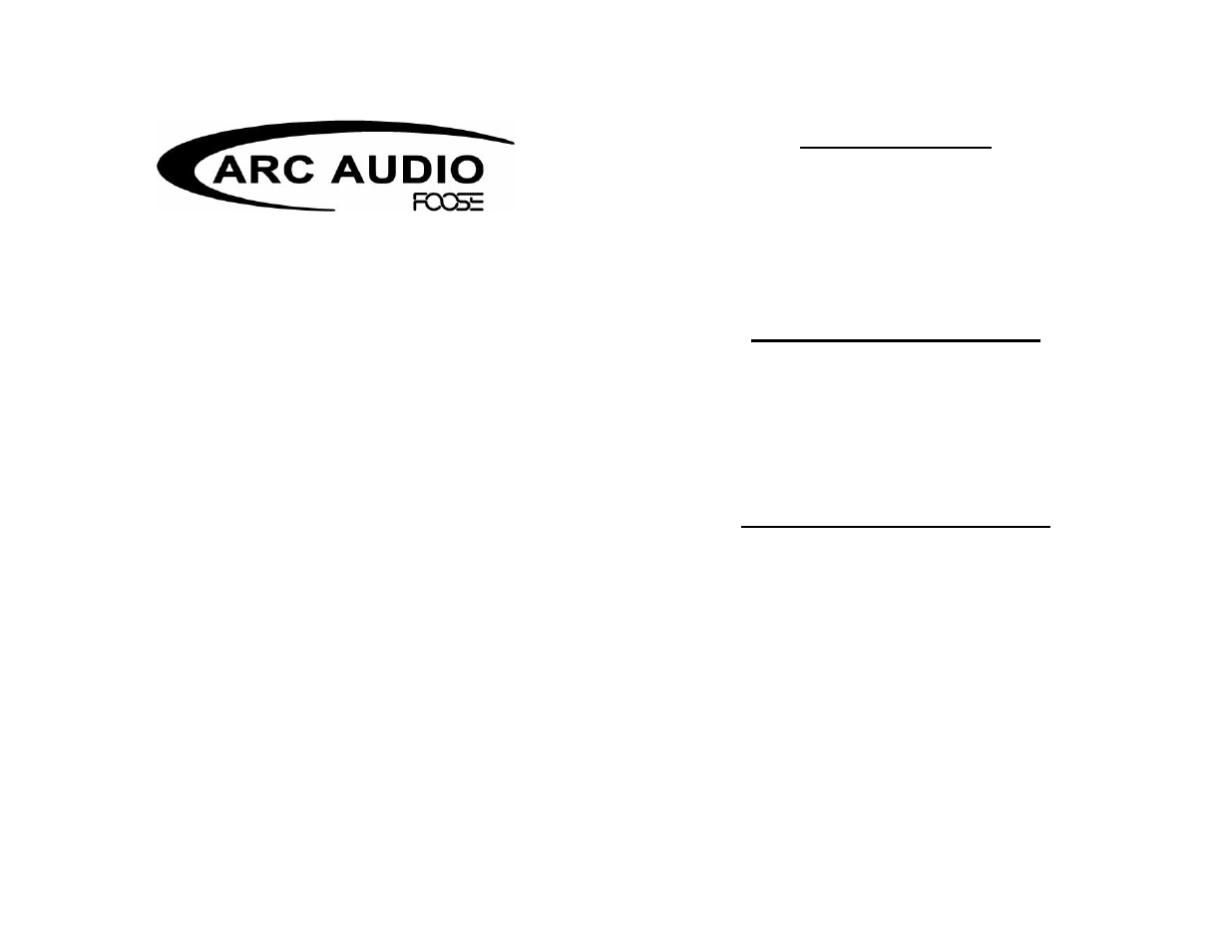 ARC Audio FD4625 User Manual | 3 pages