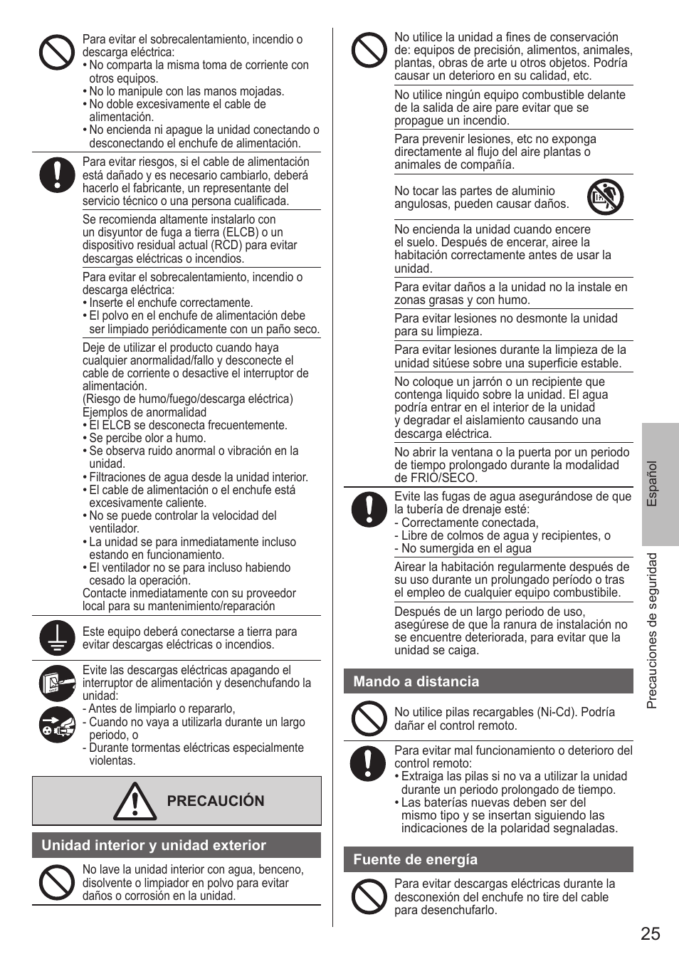 Panasonic CSE9PKEW User Manual | Page 25 / 64