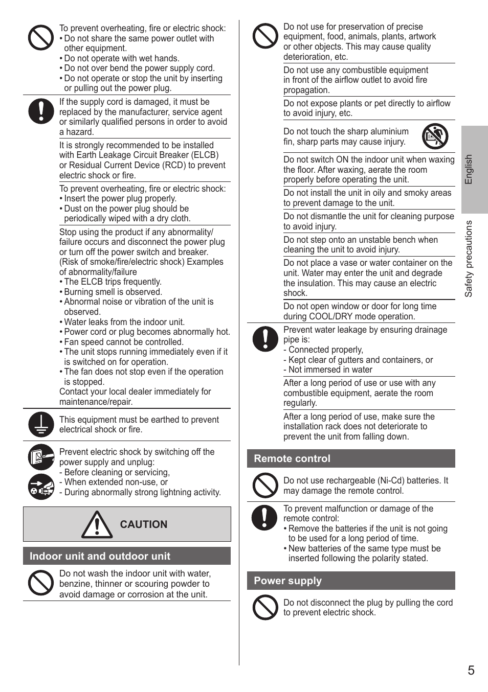 Panasonic CSE9PKEW User Manual | Page 5 / 64
