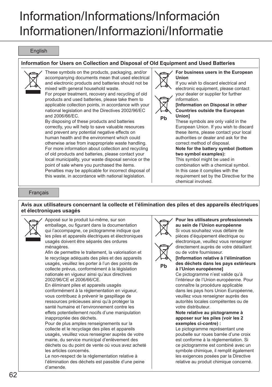 Panasonic CSE9PKEW User Manual | Page 62 / 64