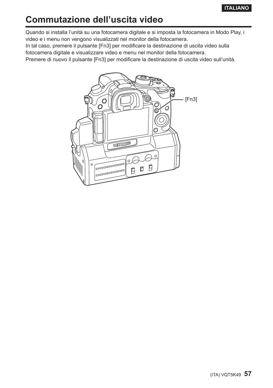 Commutazione dell’uscita video | Panasonic DMWYAGHE User Manual | Page 57 / 64