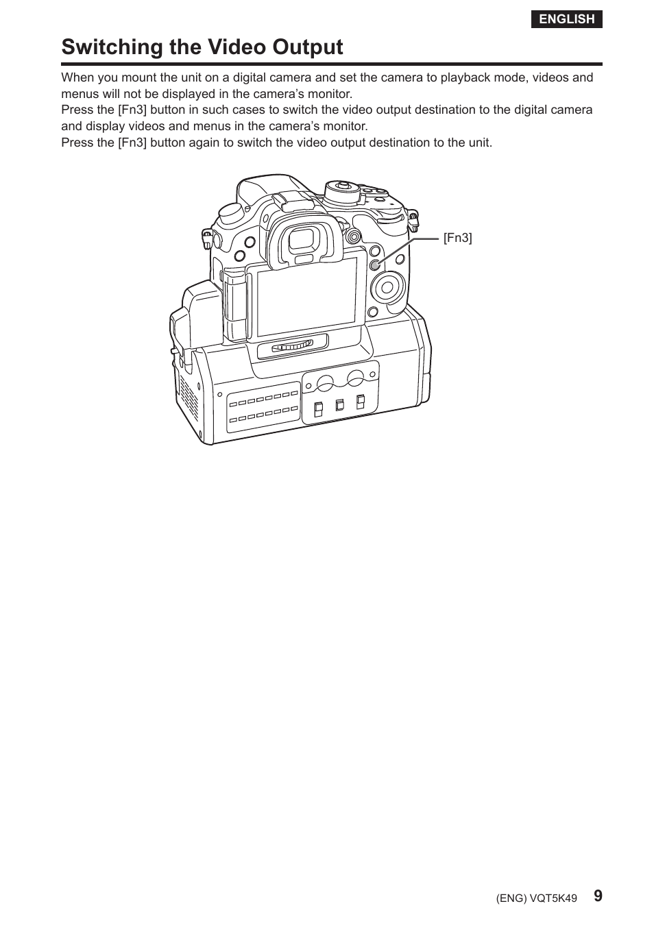 Switching the video output | Panasonic DMWYAGHE User Manual | Page 9 / 64