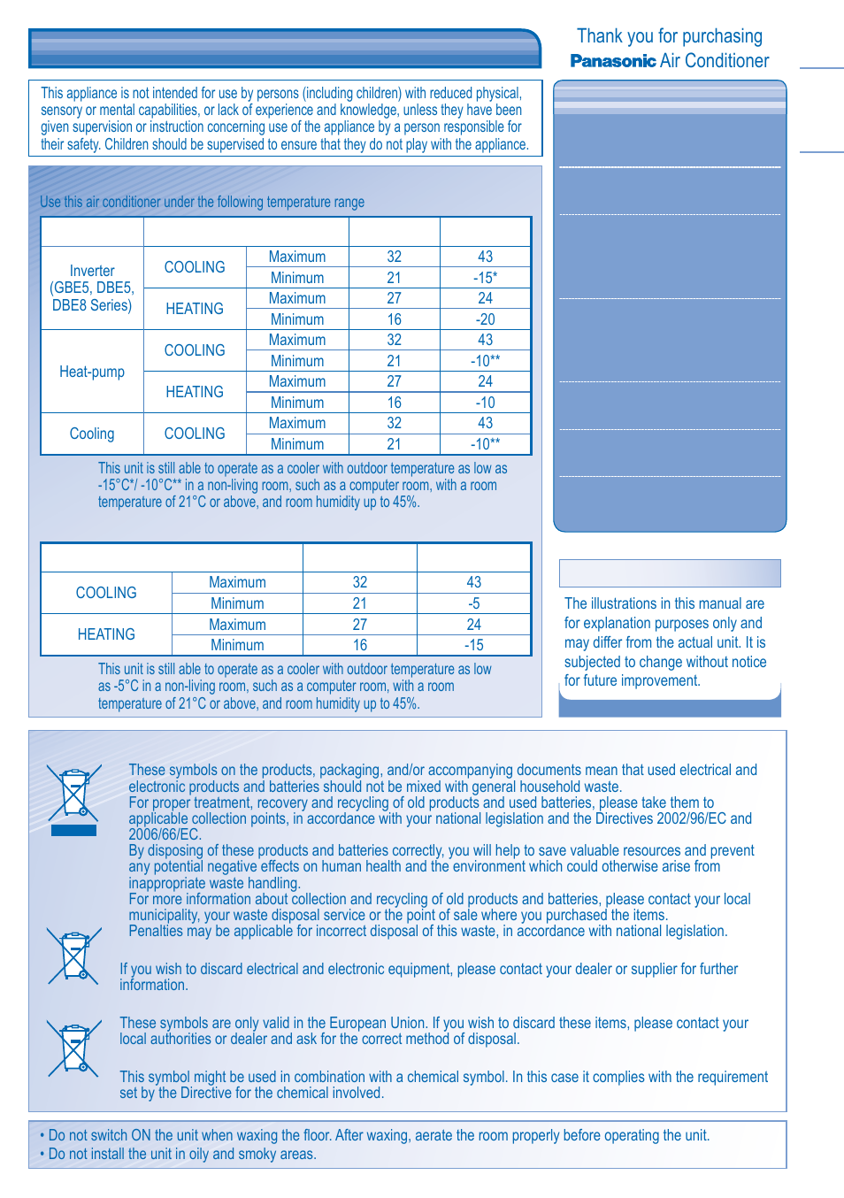 Regulatory information | Panasonic CUB14DBE5 User Manual | Page 3 / 64