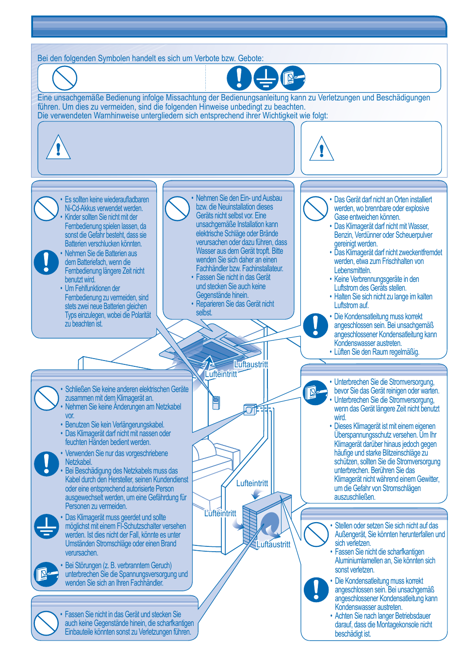 Sicherheitshinweise | Panasonic CUB14DBE5 User Manual | Page 32 / 64