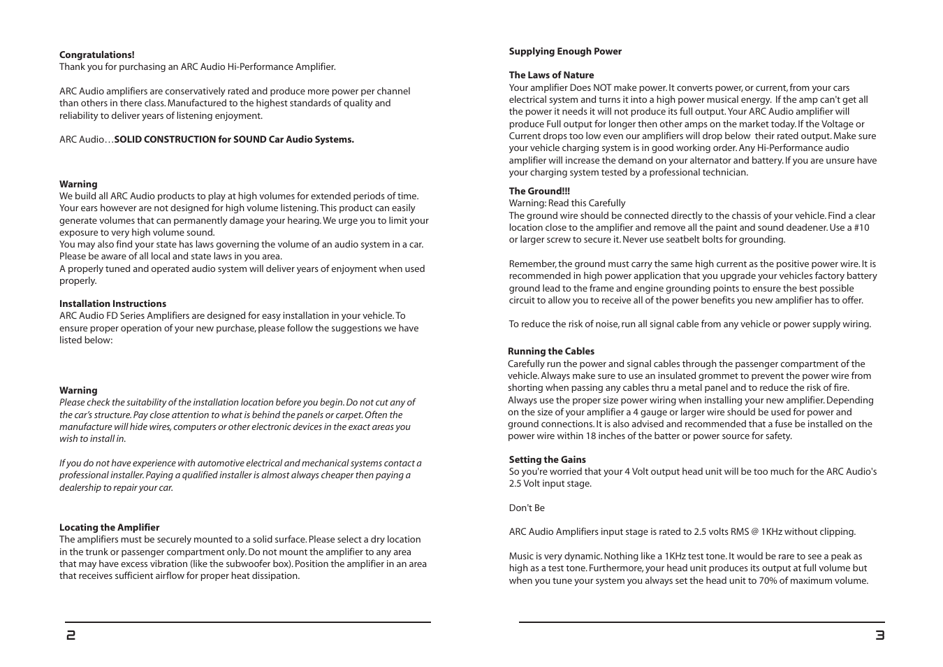 ARC Audio FD2100 User Manual | Page 2 / 10