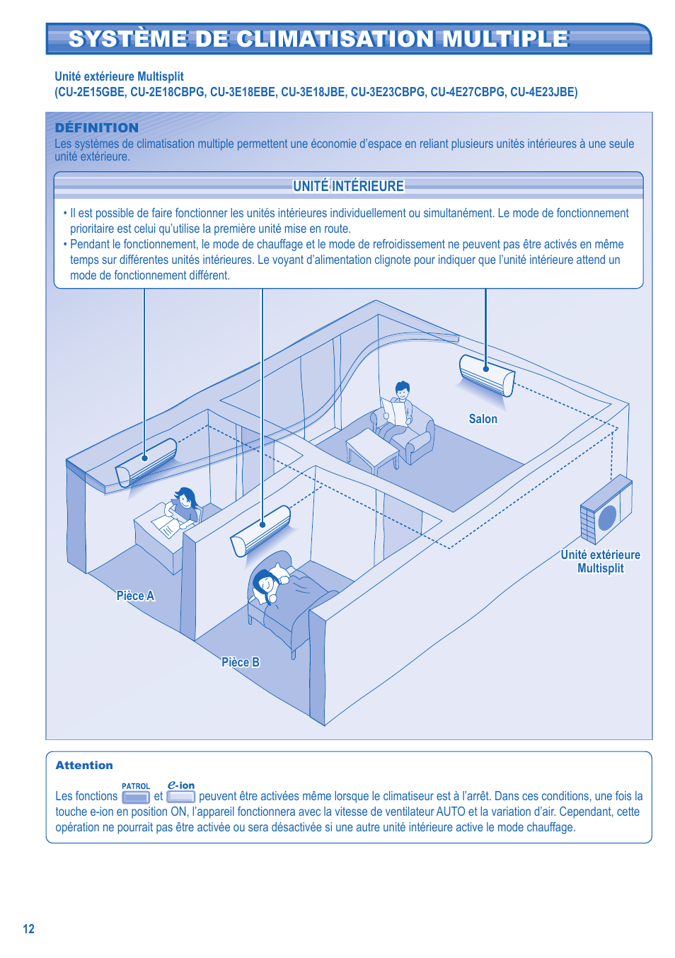 Système de climatisation multiple | Panasonic KIT3E7715JBE User Manual | Page 12 / 76