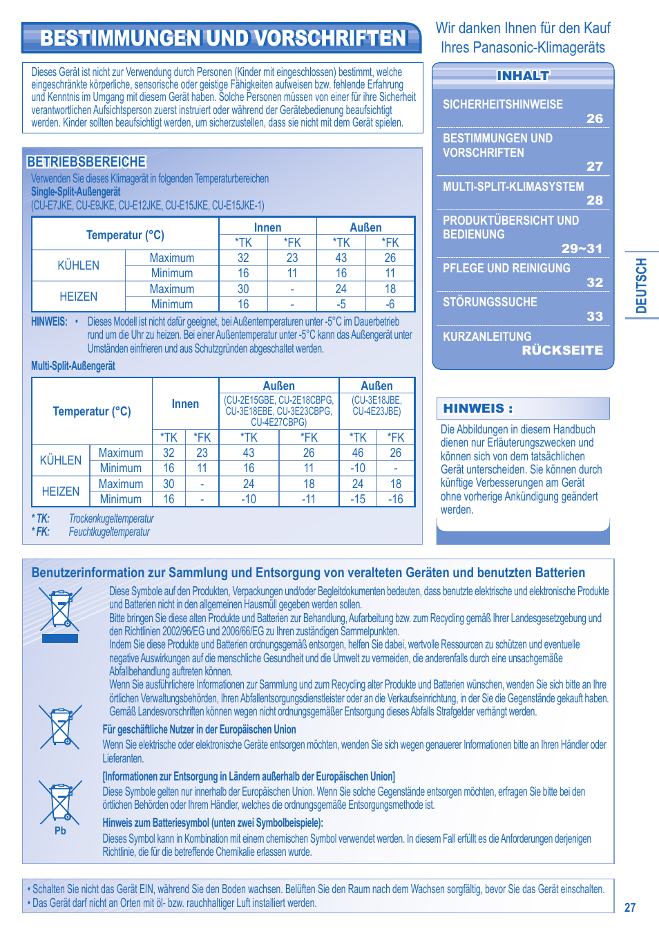 Bestimmungen und vorschriften | Panasonic KIT3E7715JBE User Manual | Page 27 / 76