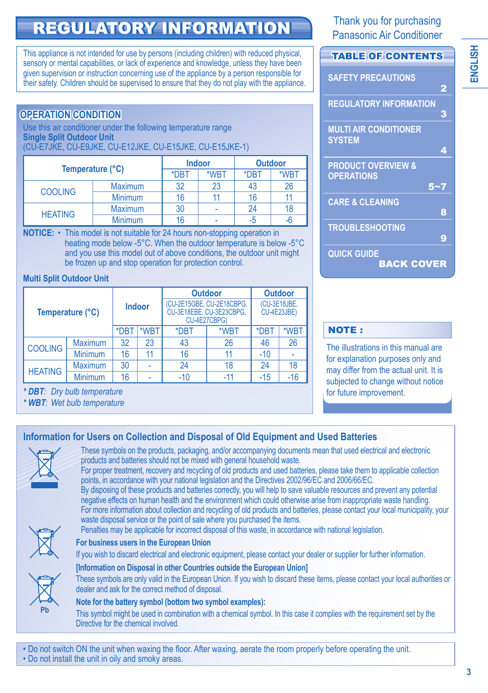 Regulatory information regulatory information | Panasonic KIT3E7715JBE User Manual | Page 3 / 76