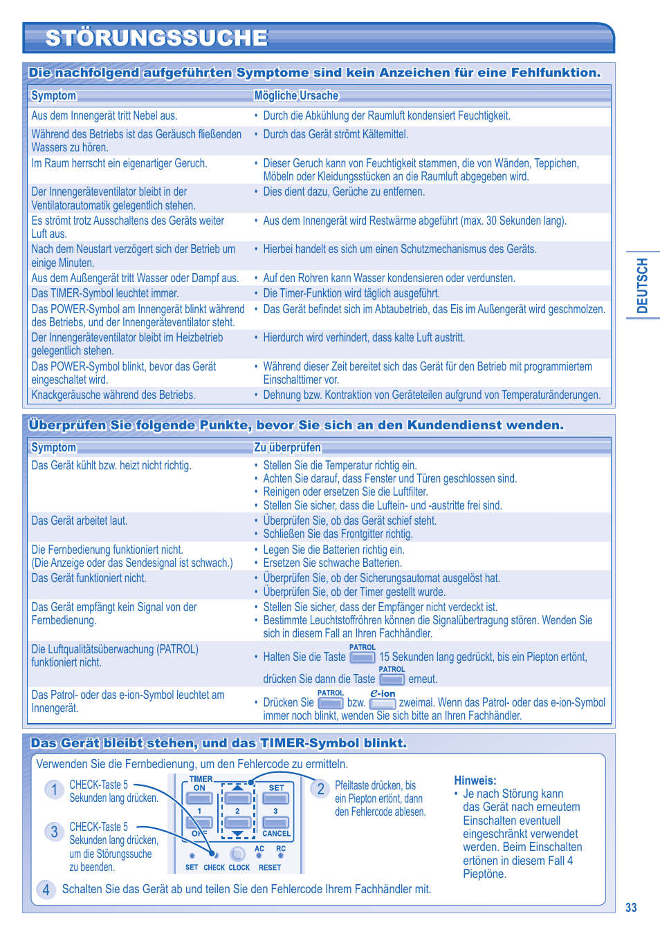 Störungssuche | Panasonic KIT3E7715JBE User Manual | Page 33 / 76