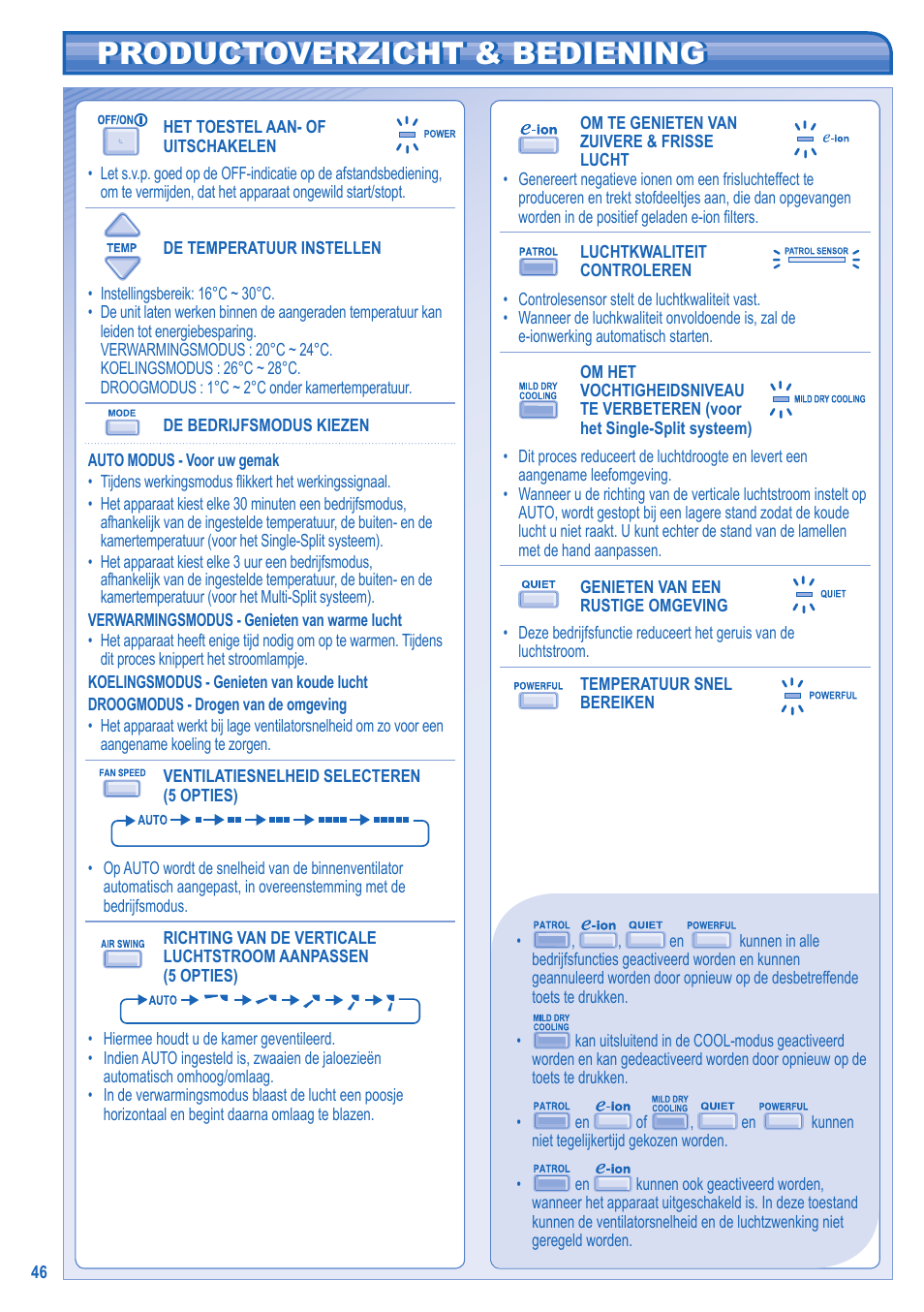 Productoverzicht & bediening | Panasonic KIT3E7715JBE User Manual | Page 46 / 76