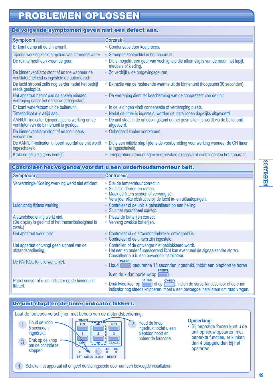 Problemen oplossen | Panasonic KIT3E7715JBE User Manual | Page 49 / 76