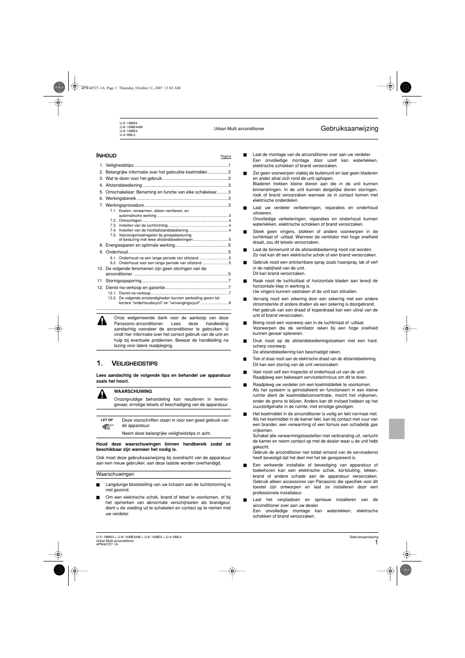 Gebruiksaanwijzing | Panasonic U12ME4 User Manual | Page 29 / 76