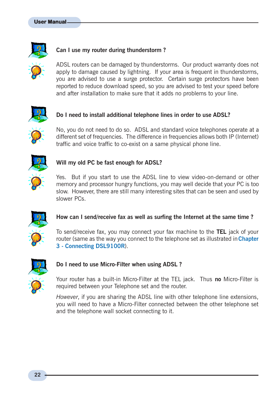 Aztech Systems DSL9100R User Manual | Page 22 / 32