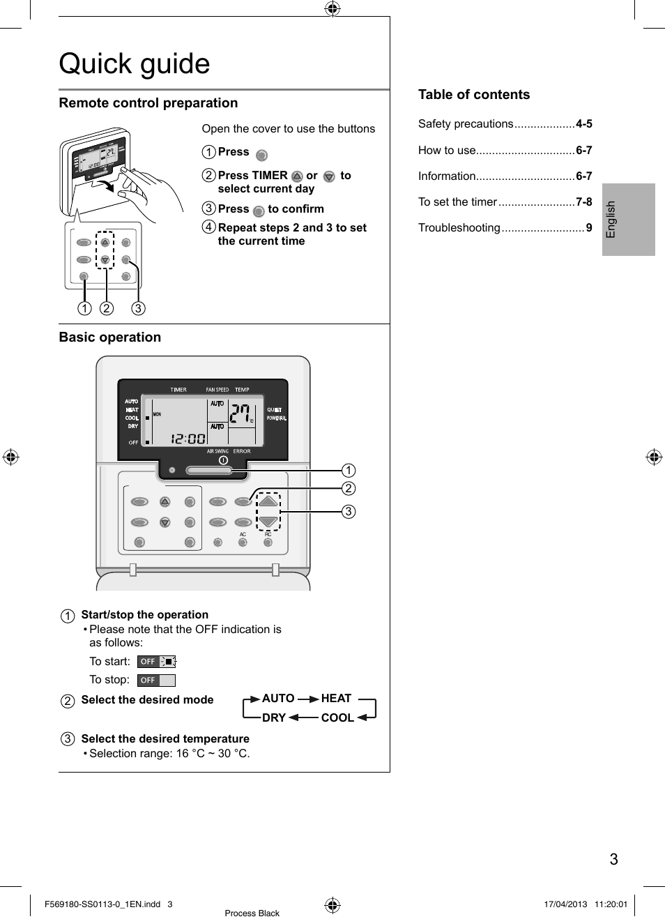 Panasonic CU5E34PBE User Manual | Page 3 / 76
