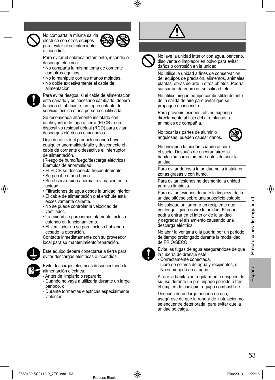 Panasonic CU5E34PBE User Manual | Page 53 / 76