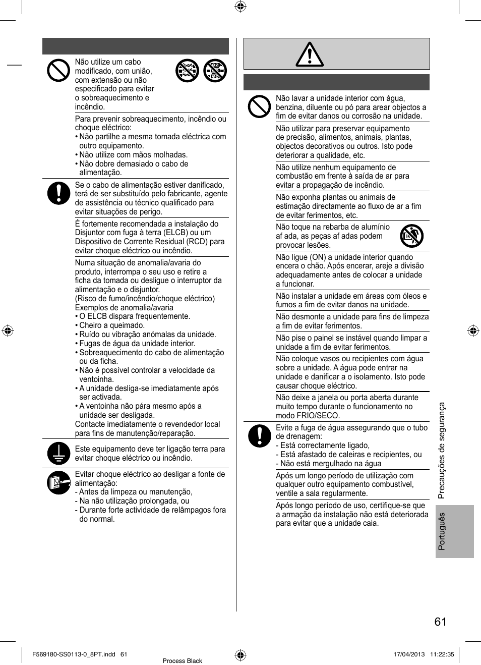 Panasonic CU5E34PBE User Manual | Page 61 / 76