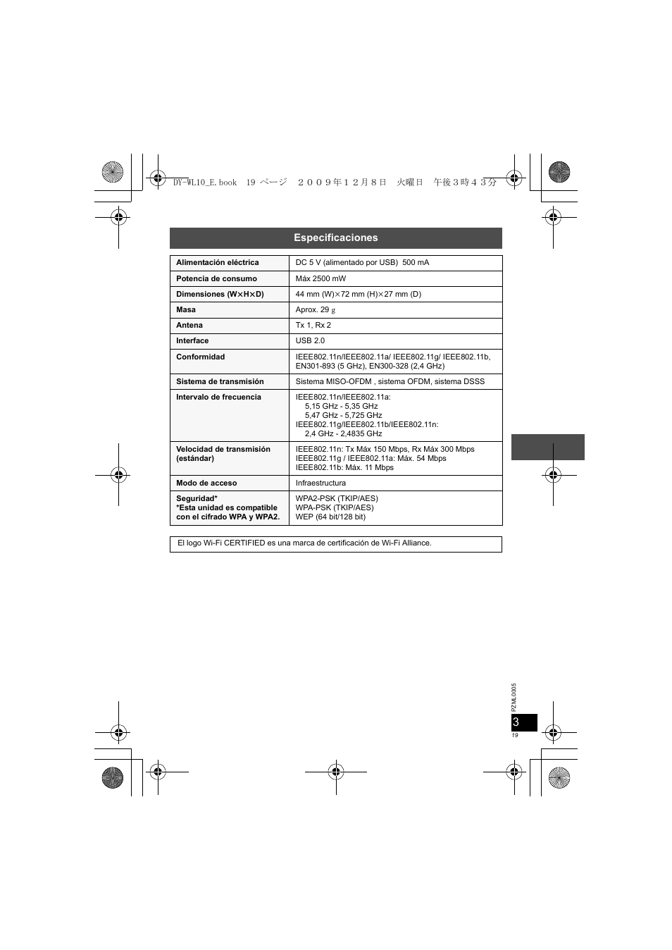 Panasonic DYWL10 User Manual | Page 19 / 52