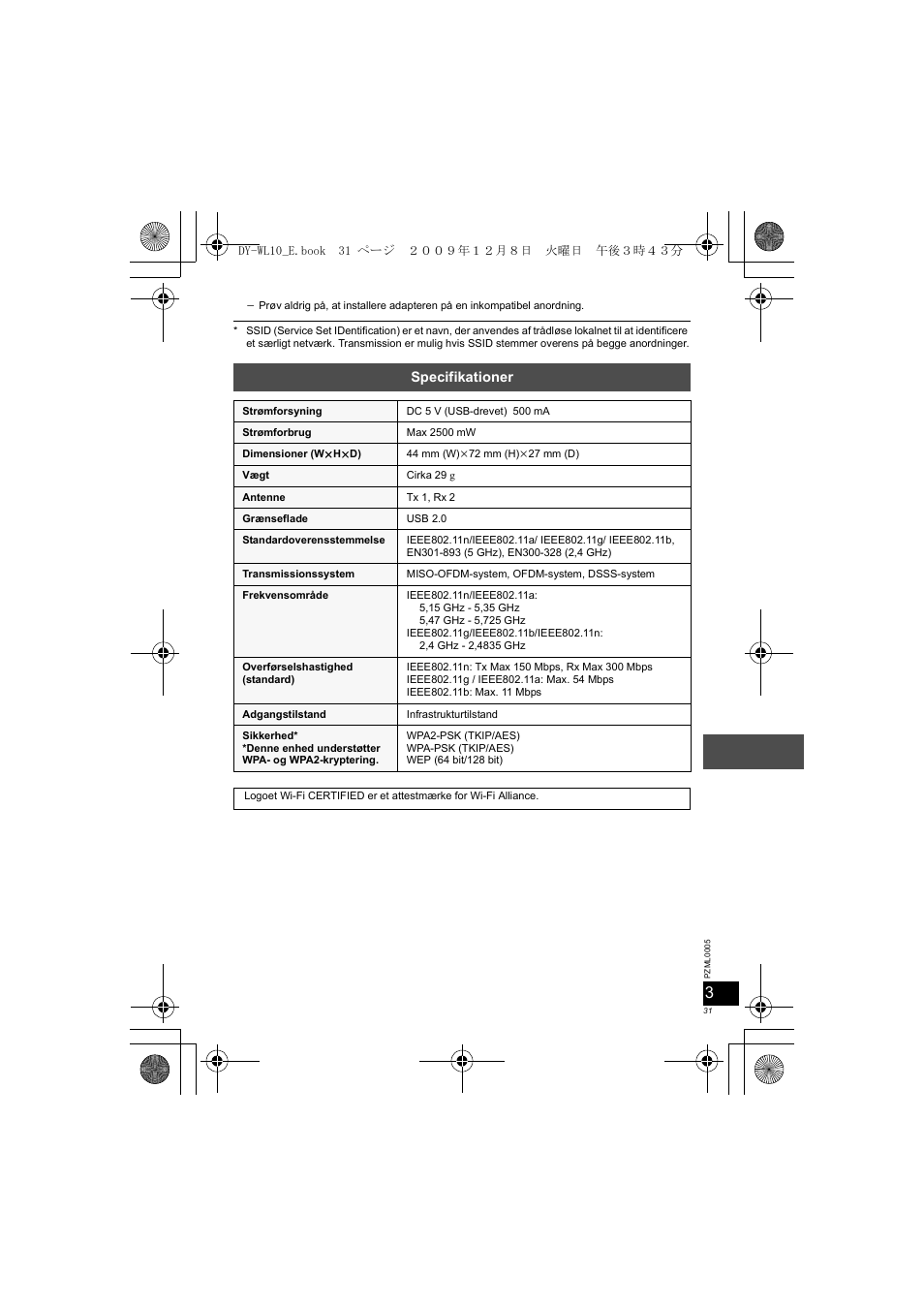 Panasonic DYWL10 User Manual | Page 31 / 52