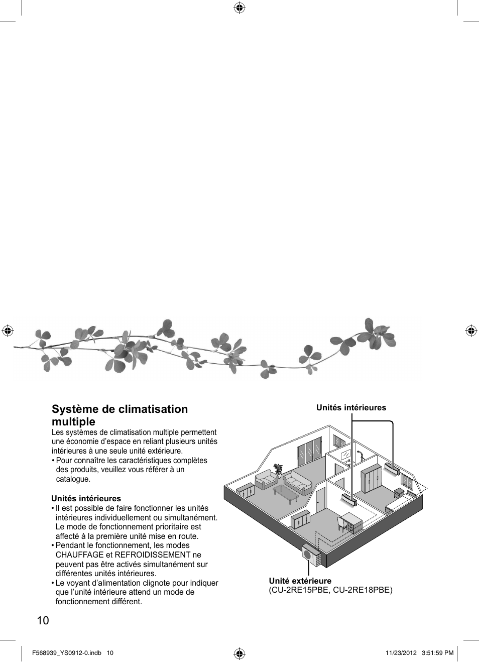 10 système de climatisation multiple | Panasonic CU2RE18PBE User Manual | Page 10 / 52