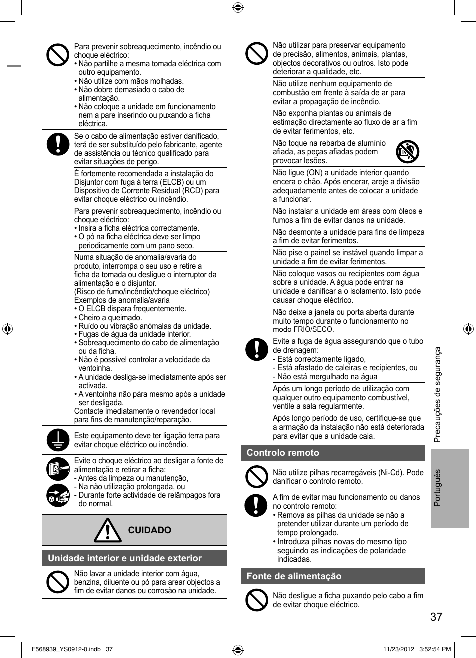 Panasonic CU2RE18PBE User Manual | Page 37 / 52