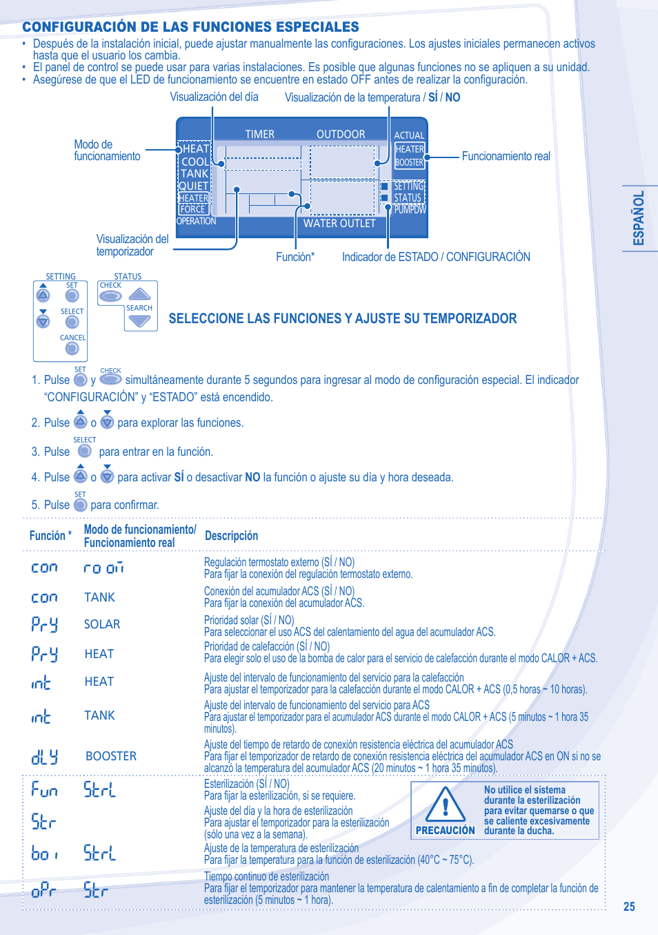 Seleccione las funciones y ajuste su temporizador | Panasonic WHSDC14C9E8 User Manual | Page 25 / 92