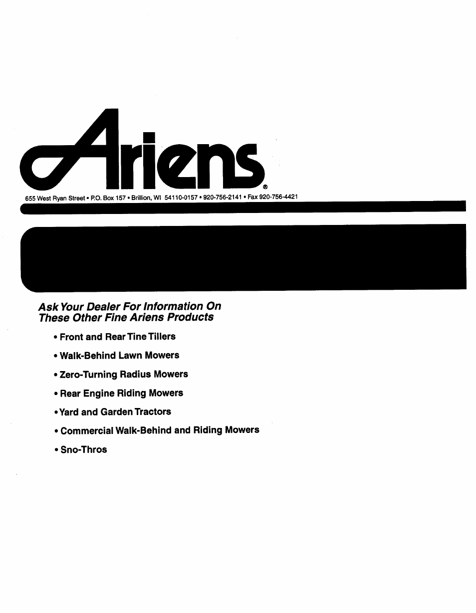 T^lens | Ariens 009-1648 User Manual | Page 28 / 28