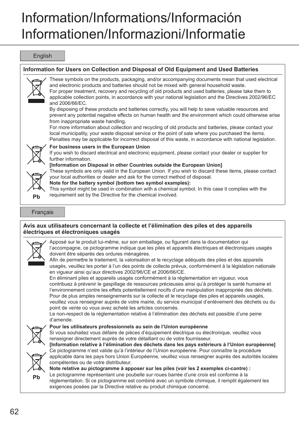 Panasonic CUE12QKE User Manual | Page 62 / 64